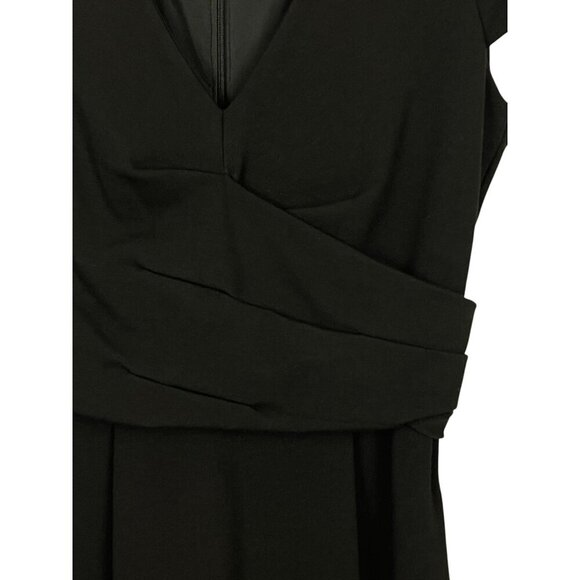 STRENESSE GABRIELLE STREHLE BLACK PLEATED V-NECK DRESS - Picture 5 of 9